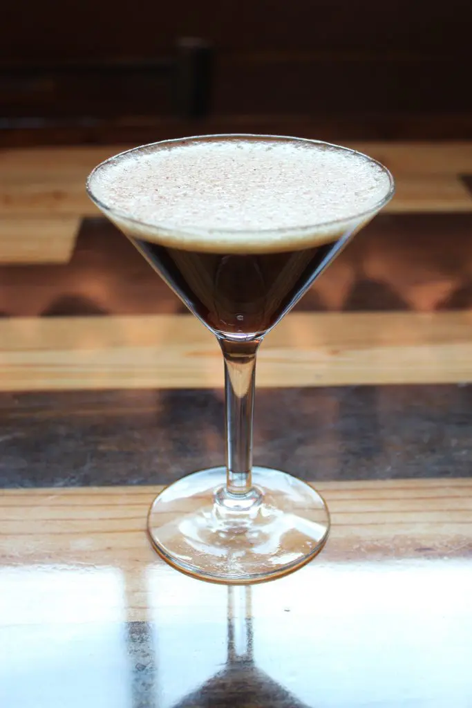 Coffee cocktails are also available at Harold's. Pictured: the walnut espresso martini