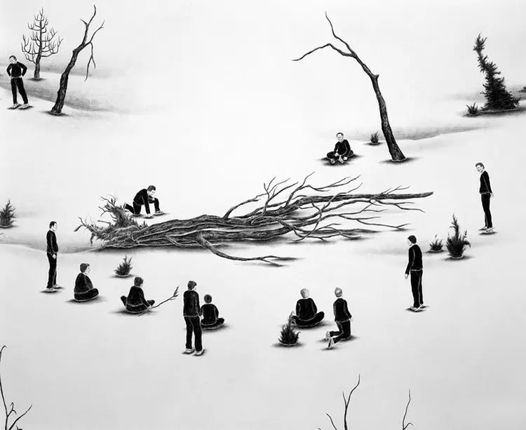 Robyn O’Neil's "As Ye the sinister creep and feign, those once held become those now slain.," 2004, is featured in O'Neil's new monograph from Archon Projects. O'Neil exhibited in the 2004 Whitney Biennial and was a MFAH Glassell Core Fellow. 