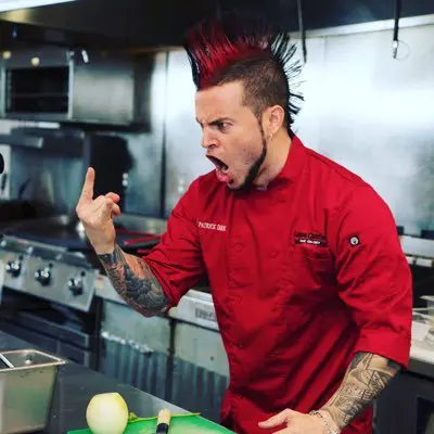 Celebrity chef Patrick Stark cuts quite the figure in the kitchen.
