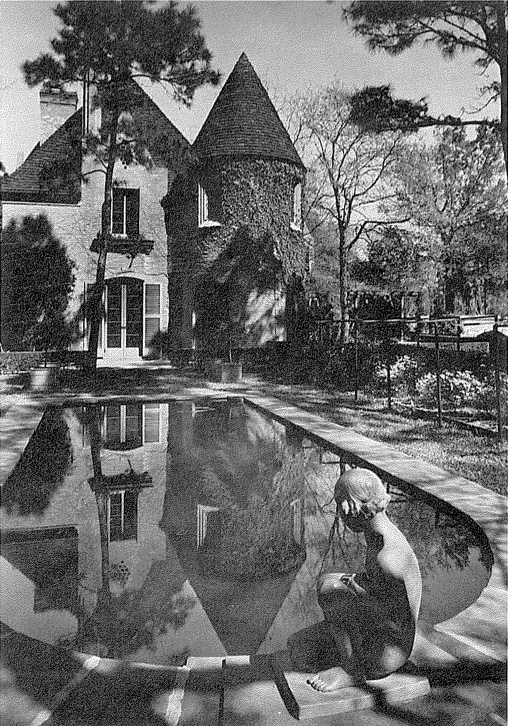 Detail of the original garden pool and south elevation.