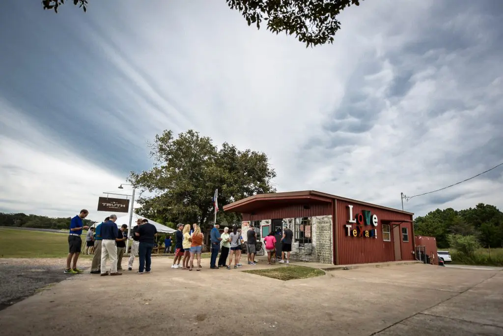 Lines are the norm at Truth BBQ in Brenham, Texas. 