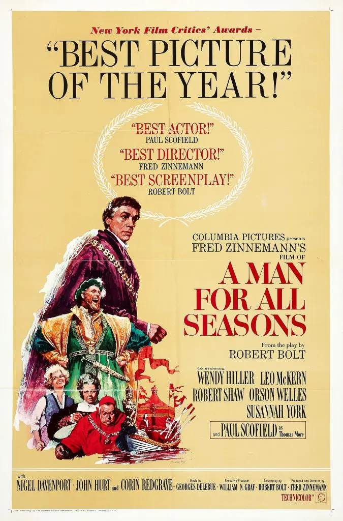 Director and writer, Robert Bolt, creates the quintessential Sir Thomas More film.  