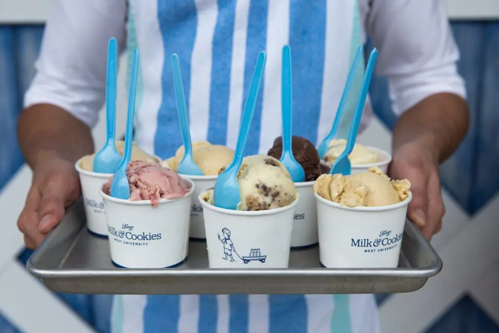 Grab a scoop at Tiny's Milk & Cookies. 