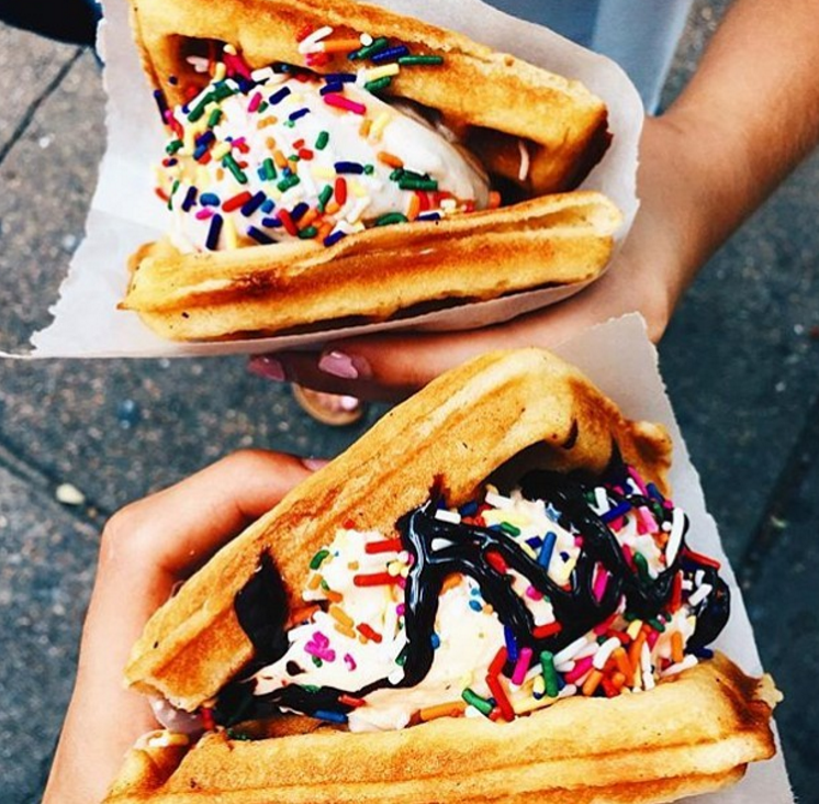 Not a fan of cookie sandwiches? Try Smoosh's waffle sandwich instead. 