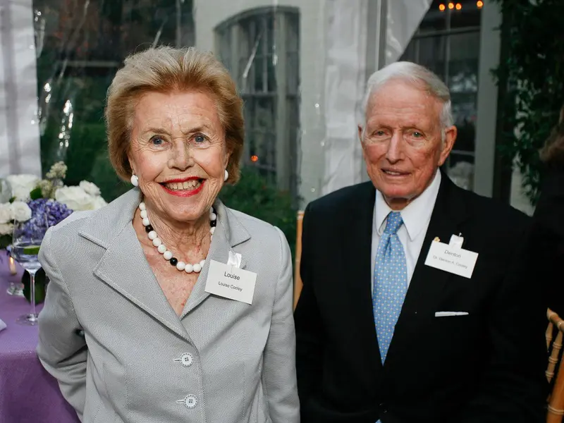 Louise and Dr. Denton Cooley in 2013. The devoted couple were pillars of Houston post-war society. 