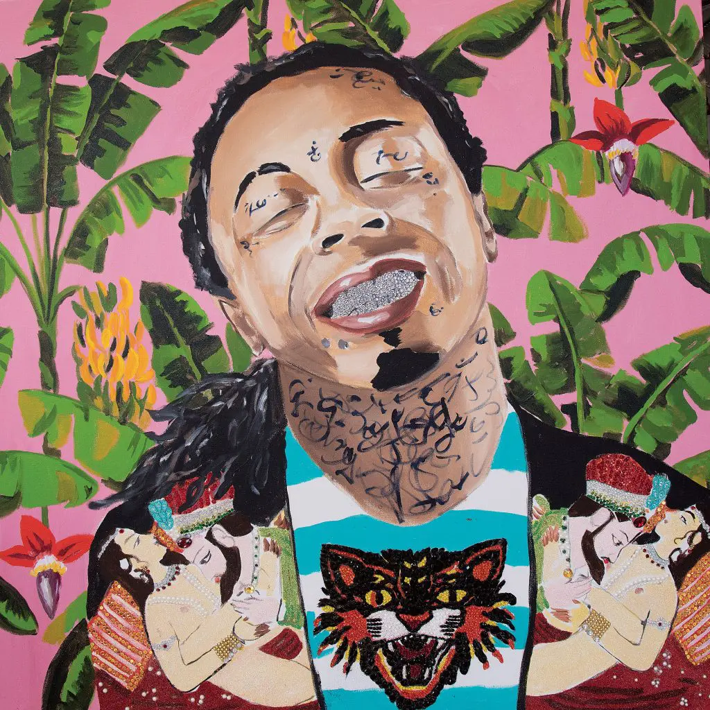 Ashley Longshore's portrait of Lil' Wayne screams Pop art.