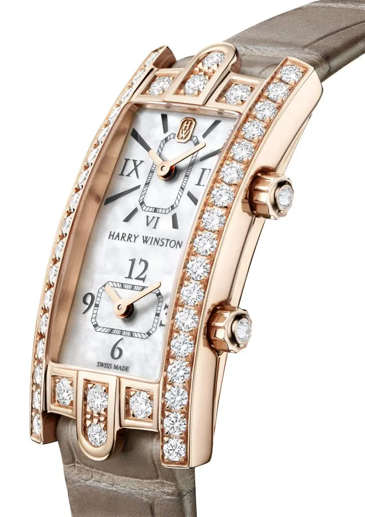 Harry Winston Avenue C Dual Time 18K rose-gold timepiece, $33,200