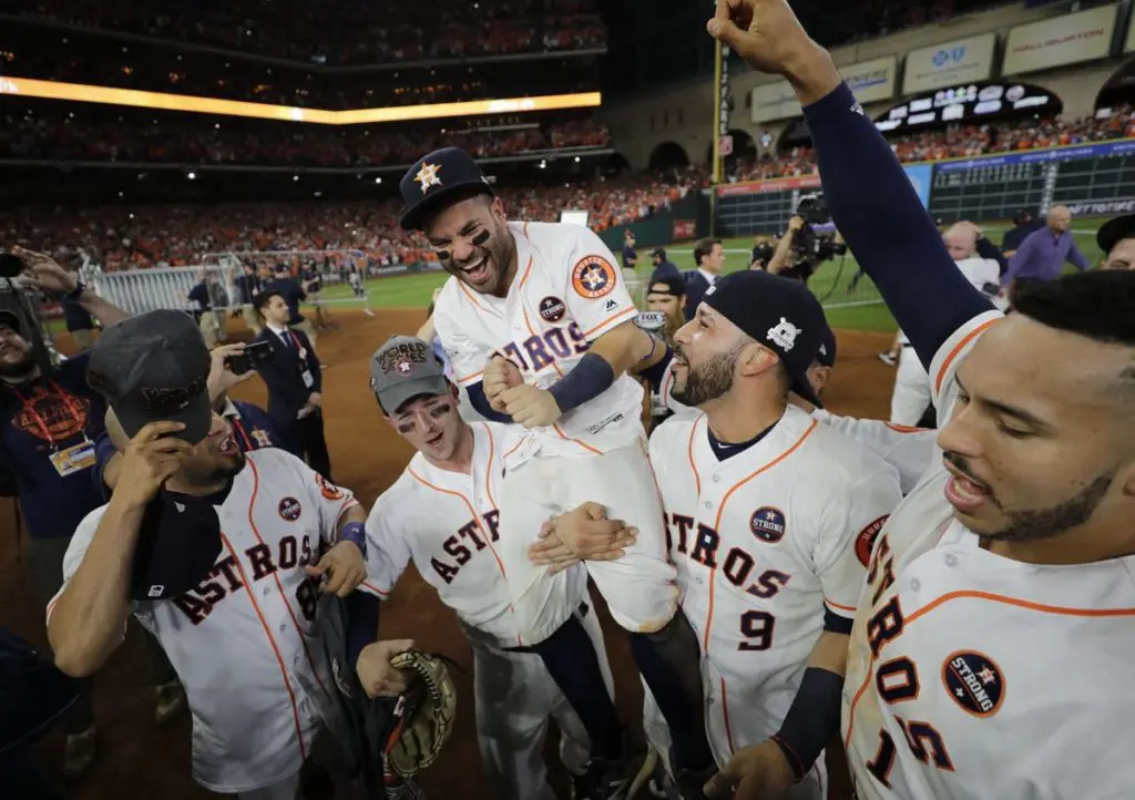 The Houston Astros are heading to the World Series — and partying like it's 2005.