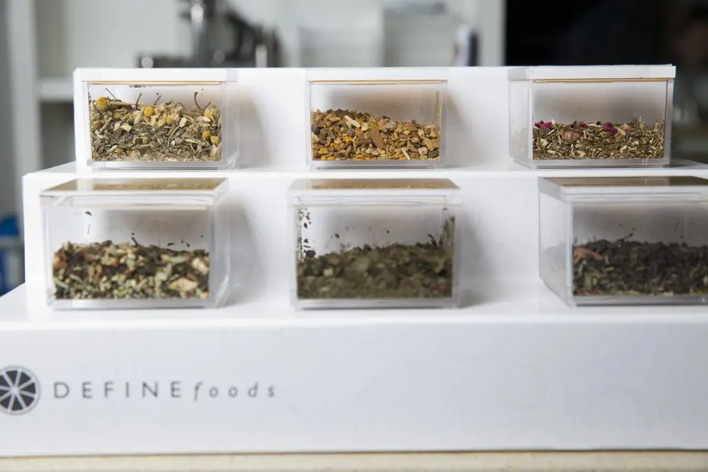 Custom tea blends at Define Foods Tea + Elixir Bar.