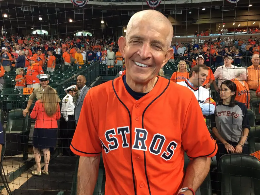 Mattress Mack stepped up for Houston during Hurricane Harvey — and he's always backed the Houston Astros. (Photo @MarkBermanFox26.)