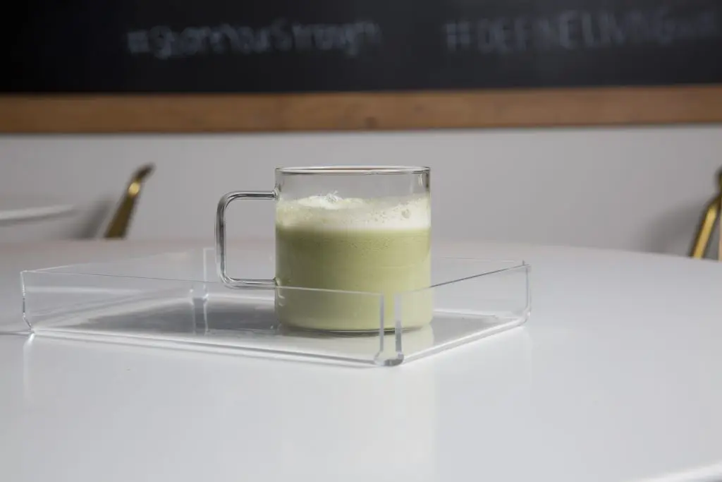The matcha latte at Define Foods Tea + Elixir Bar.