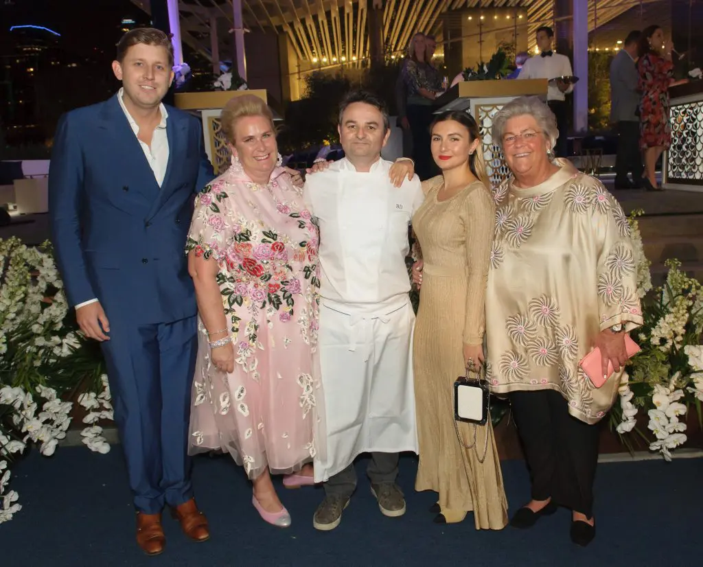 Thomas Hartland-Mackie, Georgina Hartland, Bruno Davaillon, Nasiba Hartland-Mackie, Jackie Mackie
