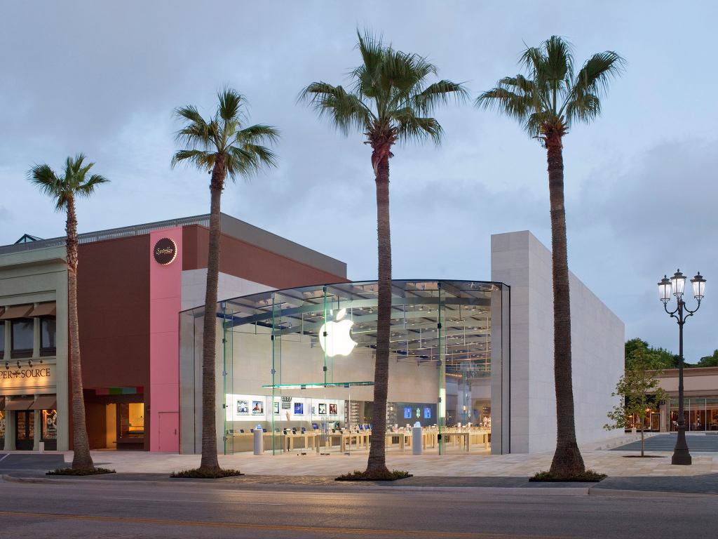 The Apple Store is just one of the distinctive stops in Highland Village.