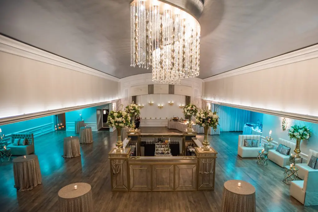 A bar and lounge setup in the Pegasus Room
