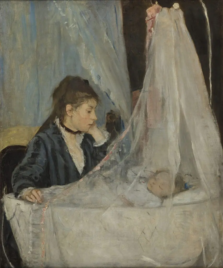 Berthe Morisot's "The Cradle," 1872, offers a portrait of the artist's sister, Edma with infant daughter, Blanche. It was shown in the Impressionist show of 1874, the exhibition that launched the movement, proving that Morisot rightfully deserves a much larger place in the canon of art history. (Photo Michael Urtado. © RMN-Grand Palais / Art Resource, NY)