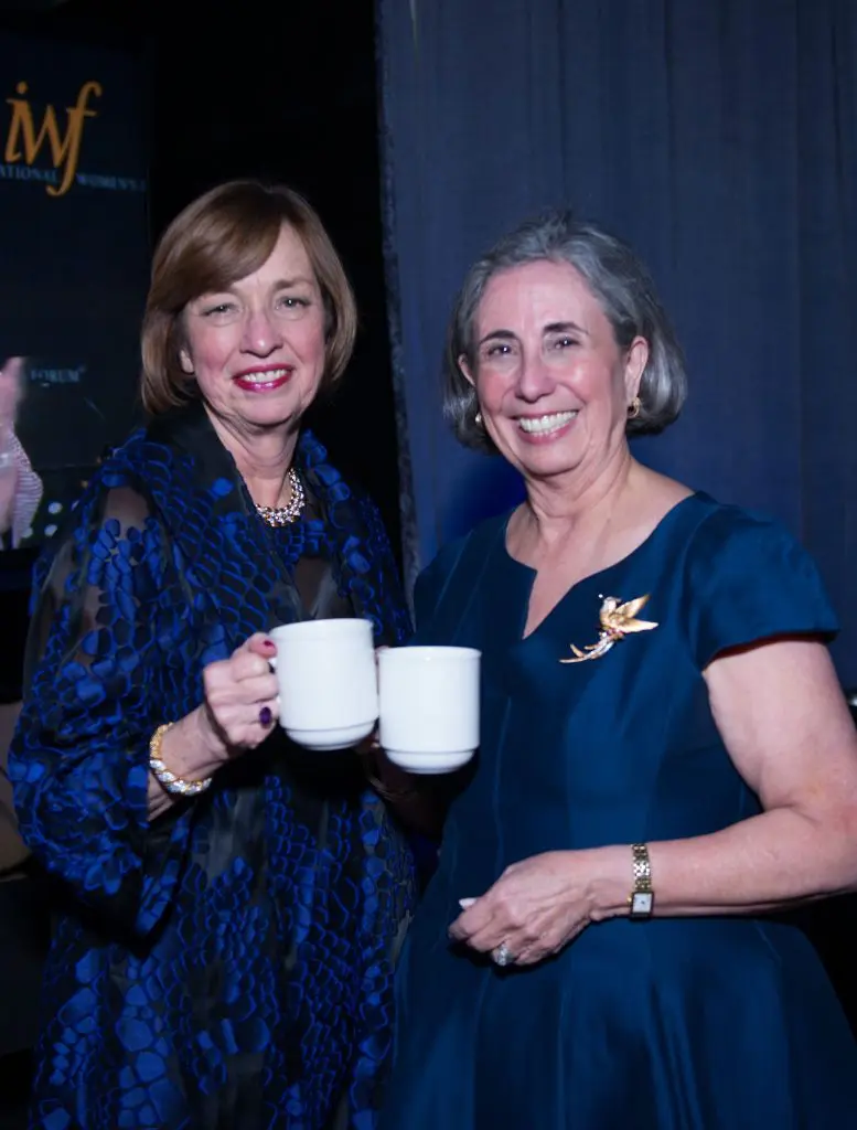 Ann Drake, IWF president Teresa Weintraub