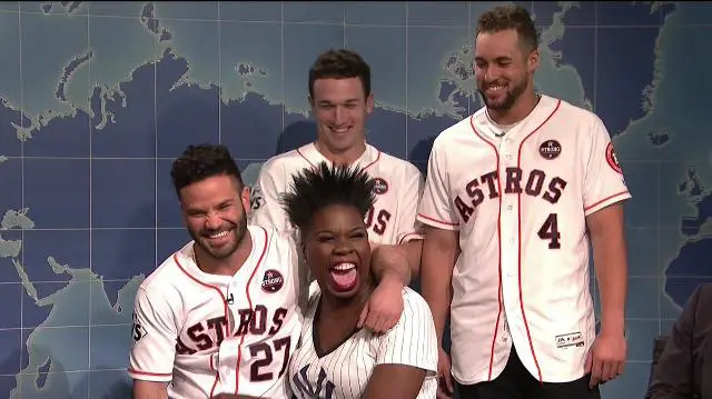 Alex Bregman is the only Houston Astro who stood up to Leslie Jones on Saturday Night Live.