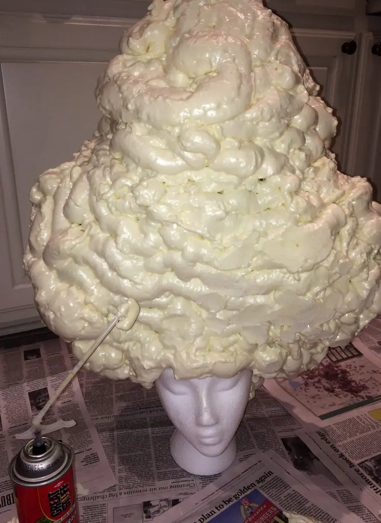 Marita Fairbanks' Gum Ball headpiece in progress at the studio of Kasi Kubiak, 2015.