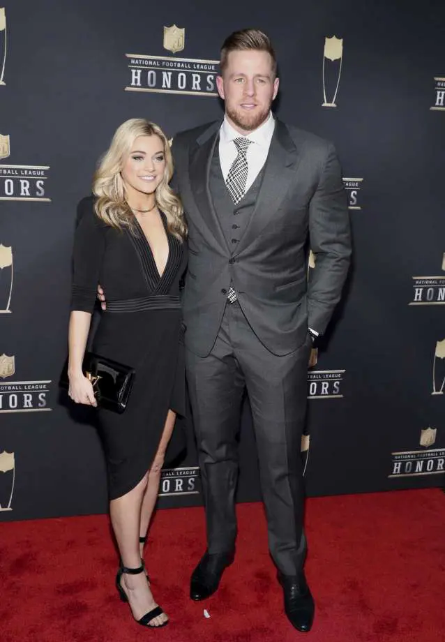 J.J. Watt and his girlfriend Kealia Ohai enjoy a red carpet moment at NFL Honors.
