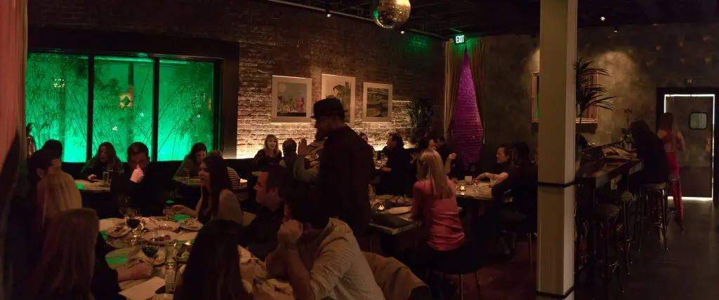 The restaurant turns into a lounge on weekend nights. 