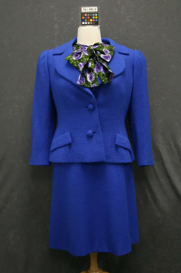 Barbara Bush's blue gown from Arnold Scaasi is featured in the exhibit.