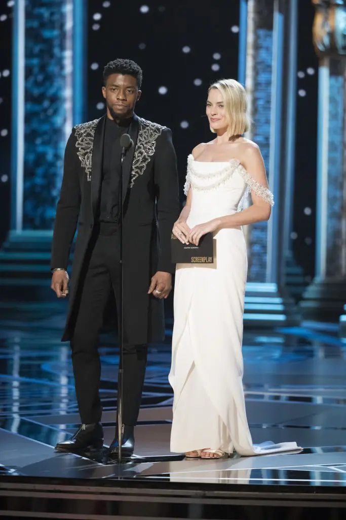 Chadwick Boseman and Margot Robbie at 2018 Oscars.