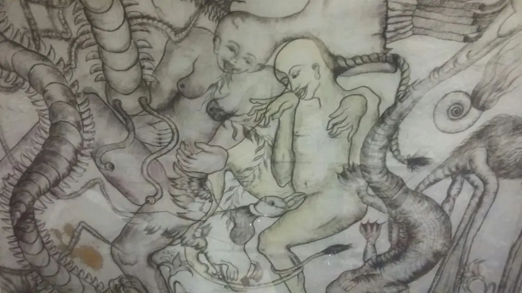 A hand-painted print by Amita Bhatt from the Truxillo Collection that originally came from Redbud Gallery. 