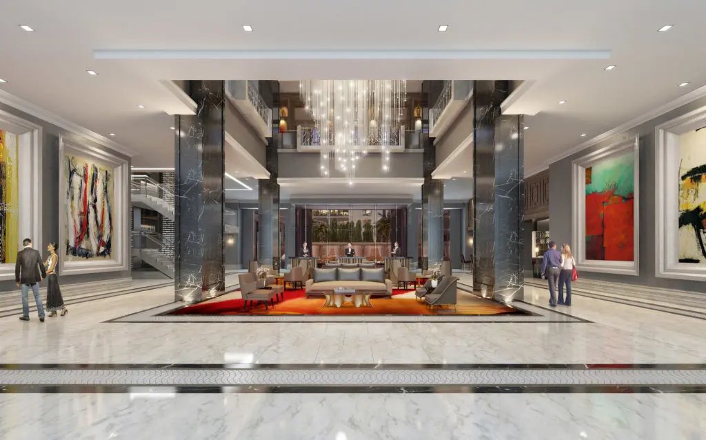 The Post Oak lobby is designed around creating quite a first impression.