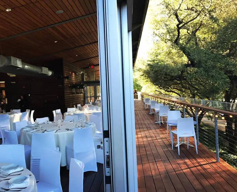 The Grove looks out over Discovery Green. (Photo from The Grove's Facebook.)