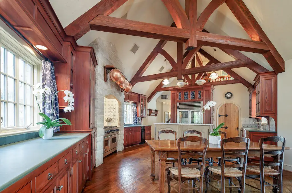 The home was built in the style of a European country house. 