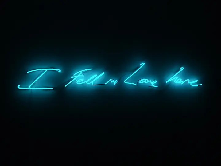 View Tracey Emin's - I Fell In Love Here at Forty Five Ten during her booksigning on April 11.