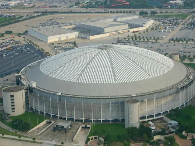 The Astrodome is still an impressive sight from the outside.