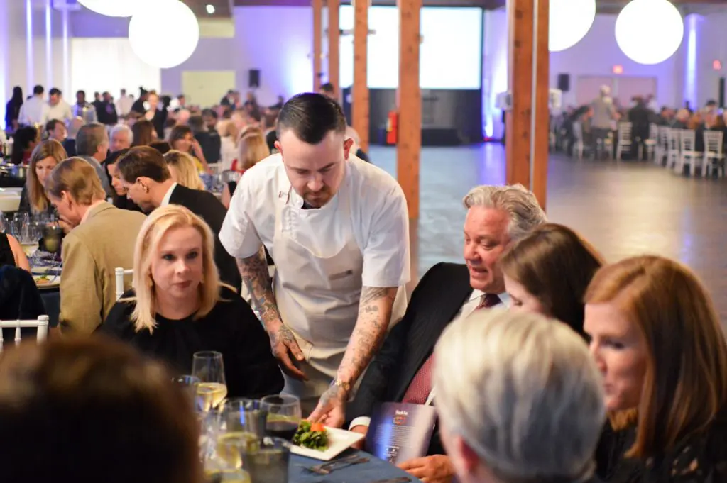Chef Justin Box serves his table
