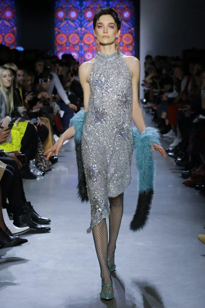 Anna Sui moondust embroidered sequined dress.