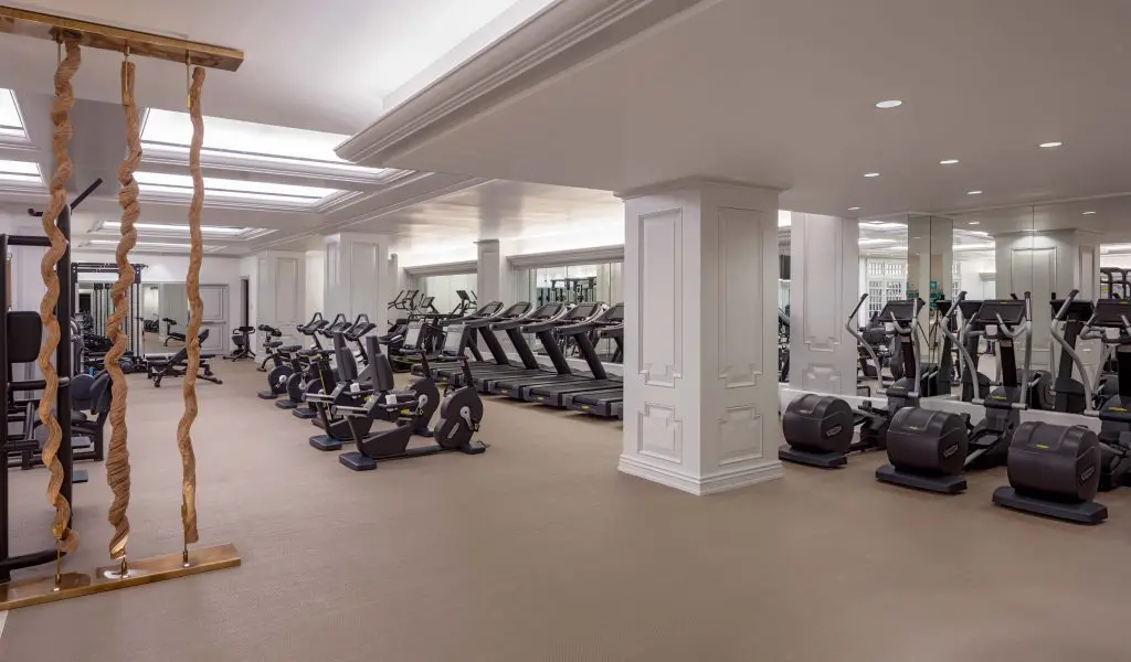 The fitness center is outfitted with new TechnoGym equipment. 