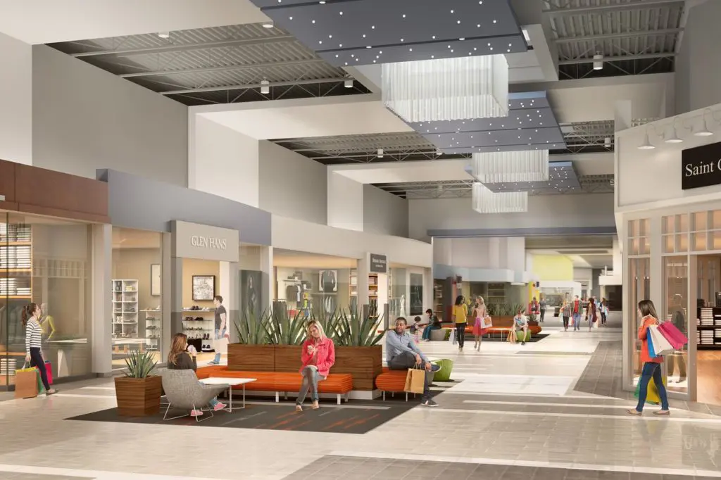 The contemporary new interior's neutral palette will replace the former thematic warehouse vibe. 