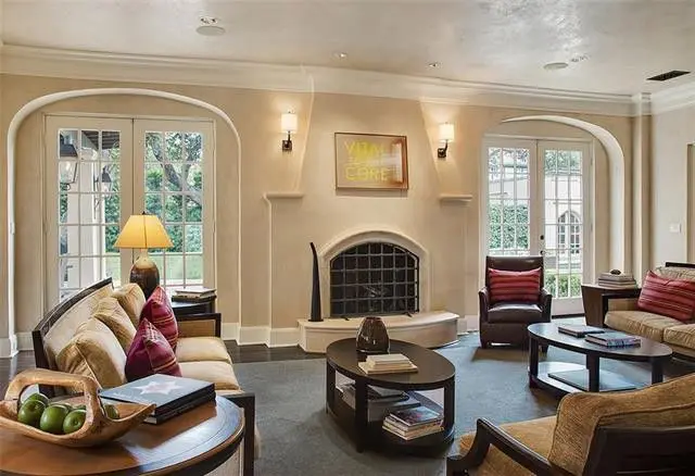 The living room is expansive. 