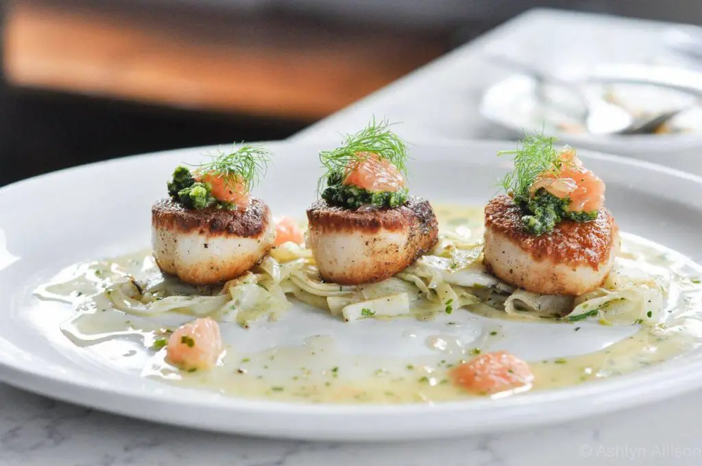 Mongers Market + Kitchen serves up scallops with the works. (Photo by Mongers Market + Kitchen.)