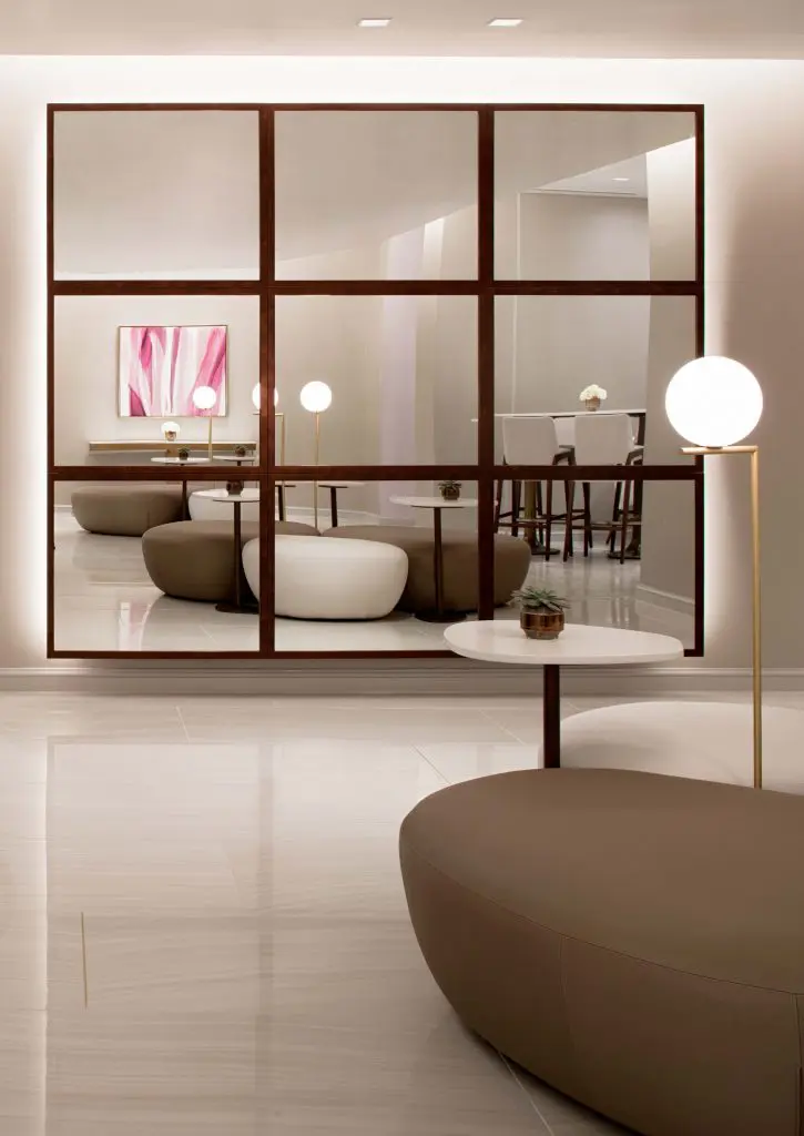 The remodel brought calming, neutral colors to the spa.