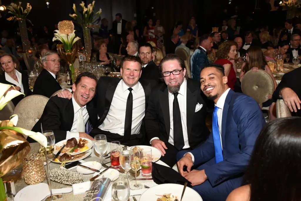 Tony Buzbee, Tilman Fertitta, Jeff Bagwell, and Gerald Green at the 2018 Houston Children's Charity gala at The Post Oak Hotel. 