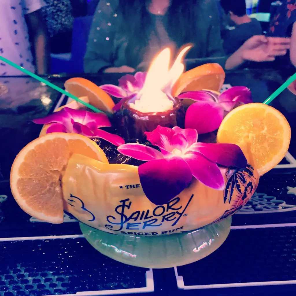 You'll find flaming drinks aplenty at Voodoo Queen. 