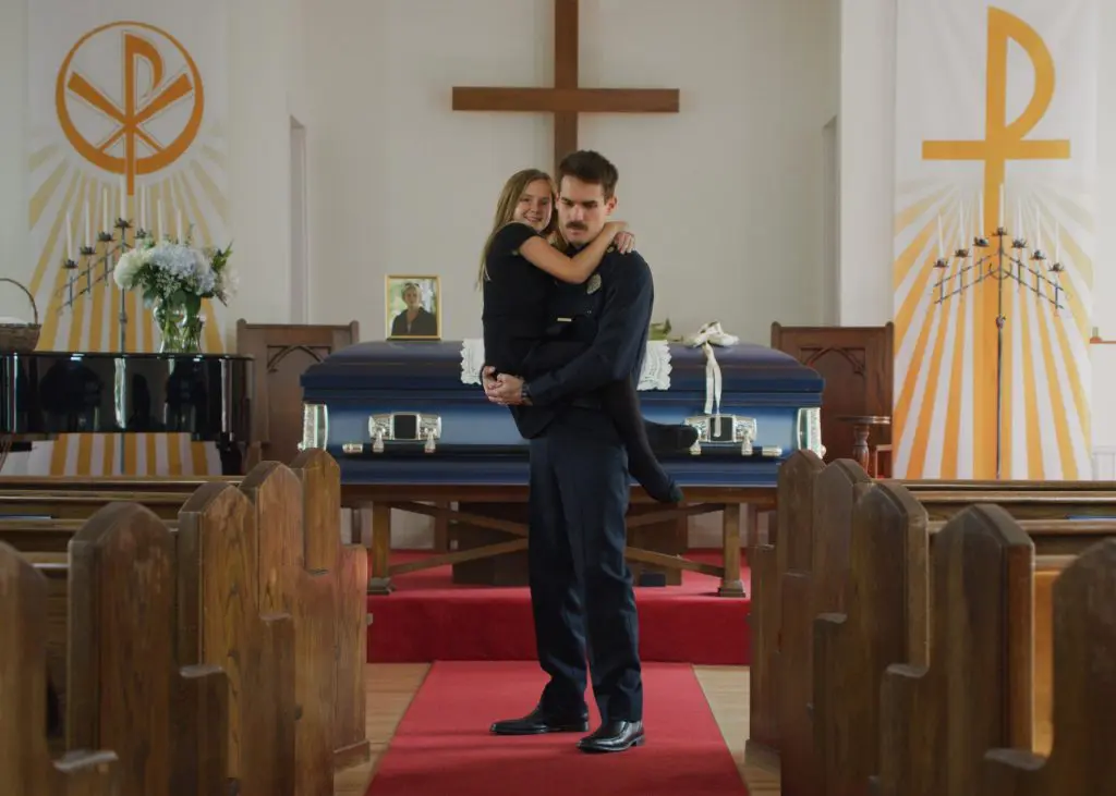 Kendal Farr and Jim Cummings star in Grand Jury Prize winner Thunder Road (Photo from, The 10 East)