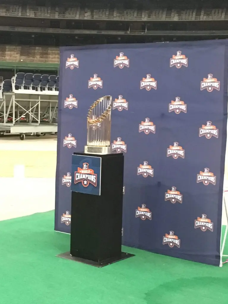 The World Series Trophy made an appearance. 