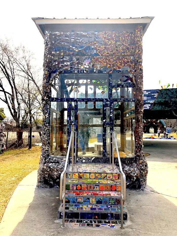 This Smither Park work is called the Marble Tower. (Photo by The Orange Show.)