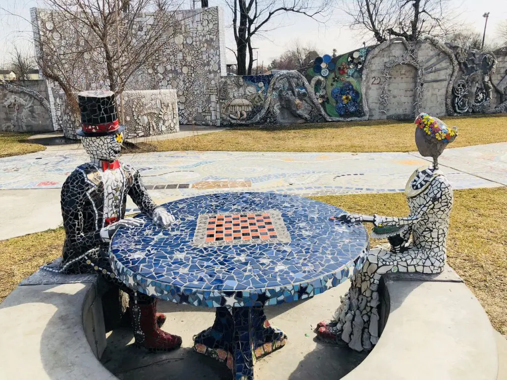 One day, every piece of concrete in Smither Park will be completely covered. (Photo by The Orange Show.)