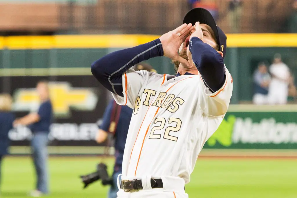 Always one of the most enthusiastic Astros, Josh Reddick added his bat to the equation. (Photo by F. Carter Smith)