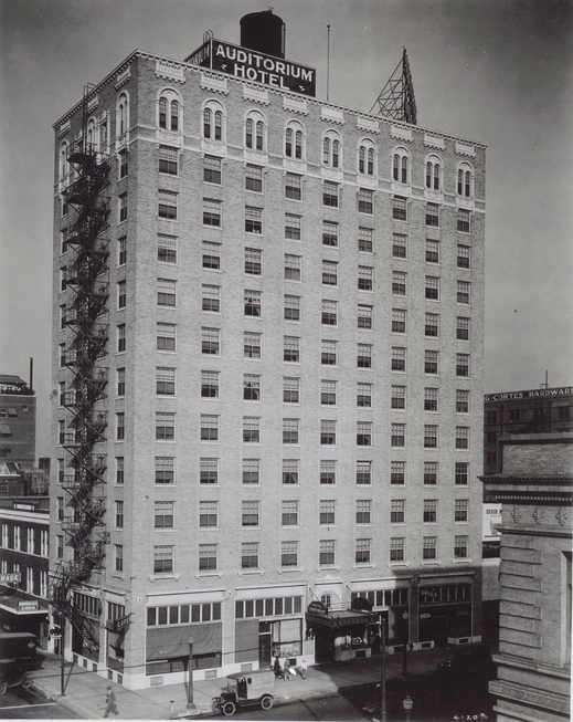 The Lancaster began its life 92 years ago as the Auditorium Hotel, opened 1926 in downtown Houston. Its original name came from the fact that it was across from the city's auditorium. (Courtesy Michaelene "Miki" Lusk Norton)