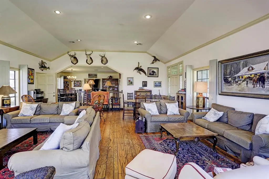 The expansive living room is just one of five throughout the country escape. 