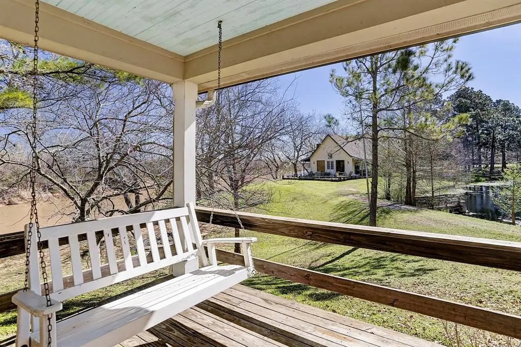 The porch swing is the perfect addition to a family getaway. 
