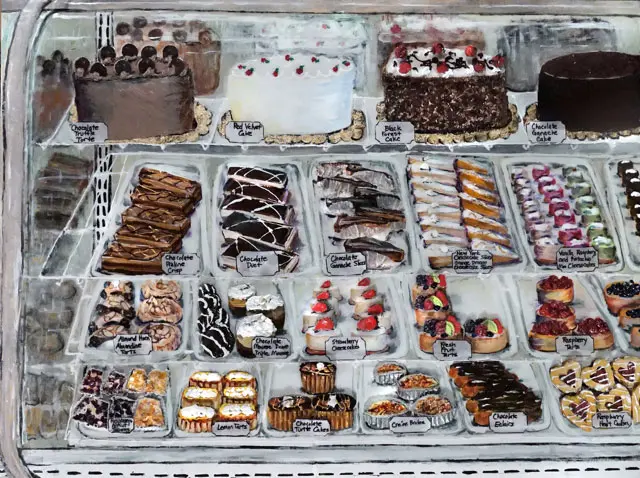 Diane Gelman's "Irresistible Indulgences," speaks to the artist's skill as a baker. (The Silos, Studio 209)
